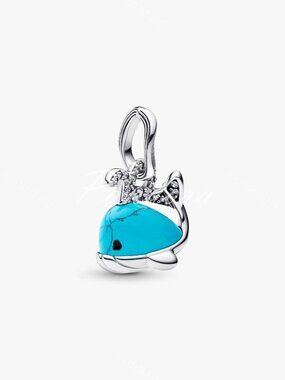 Pandora Turquoise-colored Whale Dangle Charm